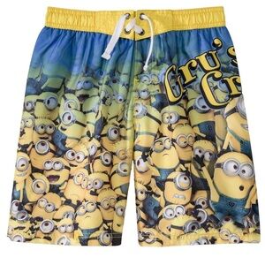 Kids Minions Graphic Shorts - Yellow and Blue Size S